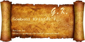 Gombosi Kristóf névjegykártya