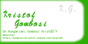 kristof gombosi business card